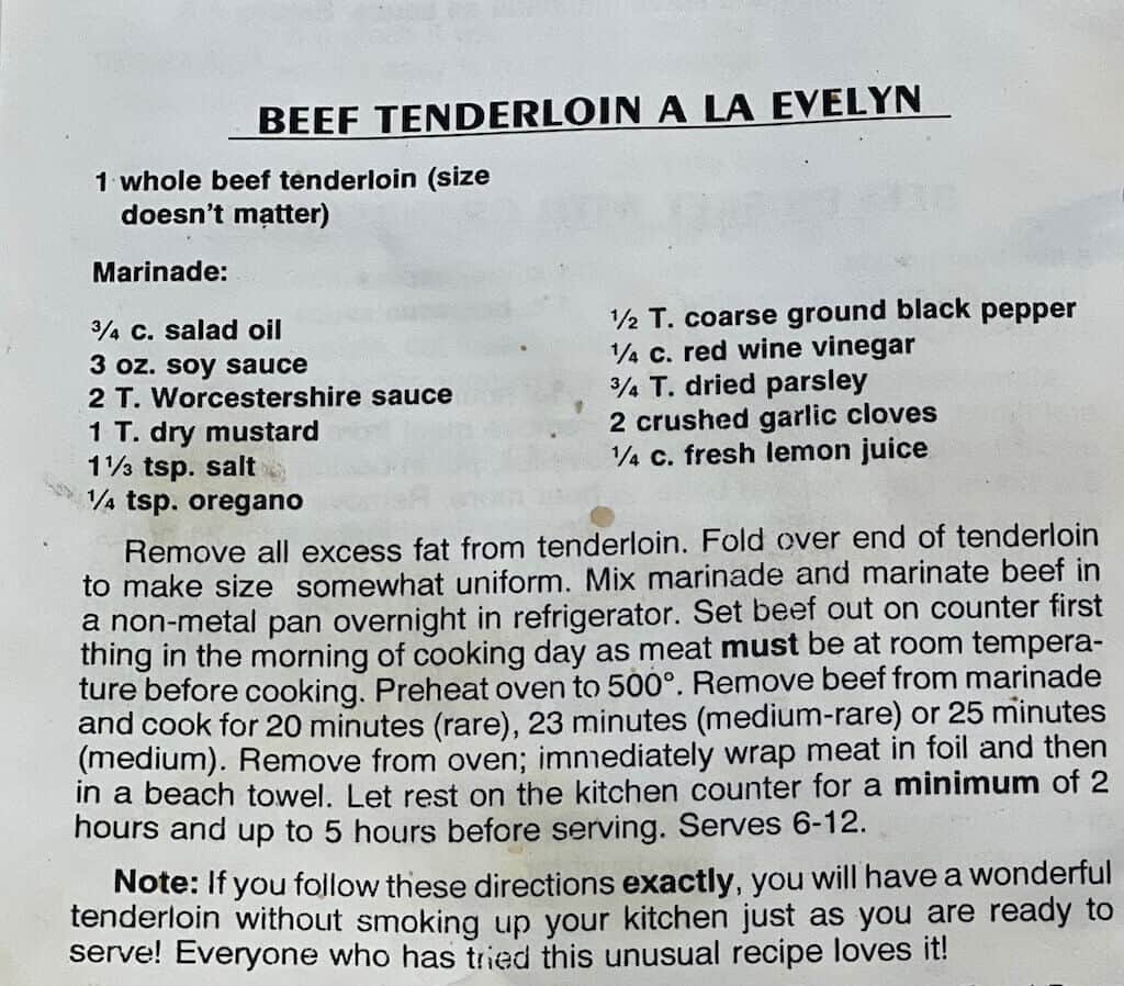 Recipe for Beef Tenderloin