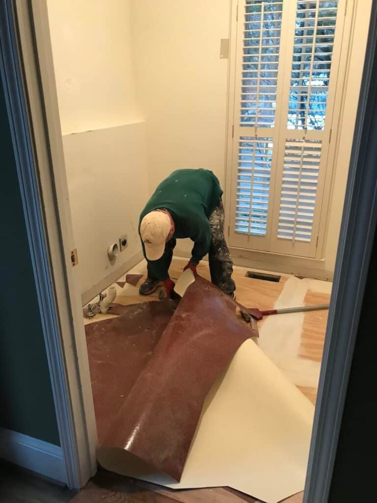 Flooring Demo Tearing Up Vinyl