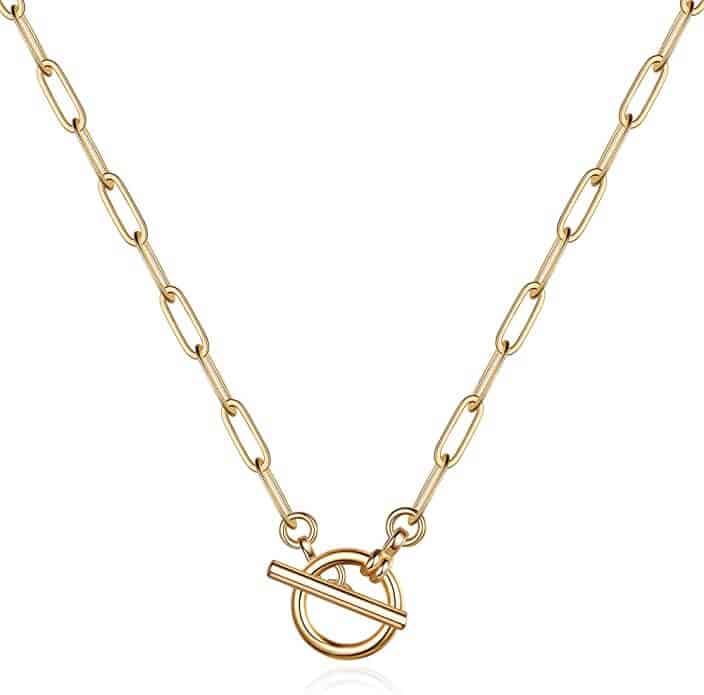 Gold Plated Paperclip Necklace
