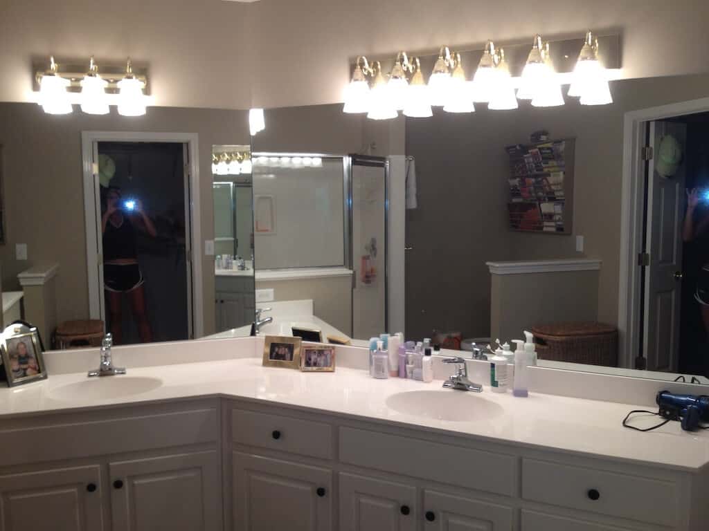 Master Bathroom Before Facing Mirrors