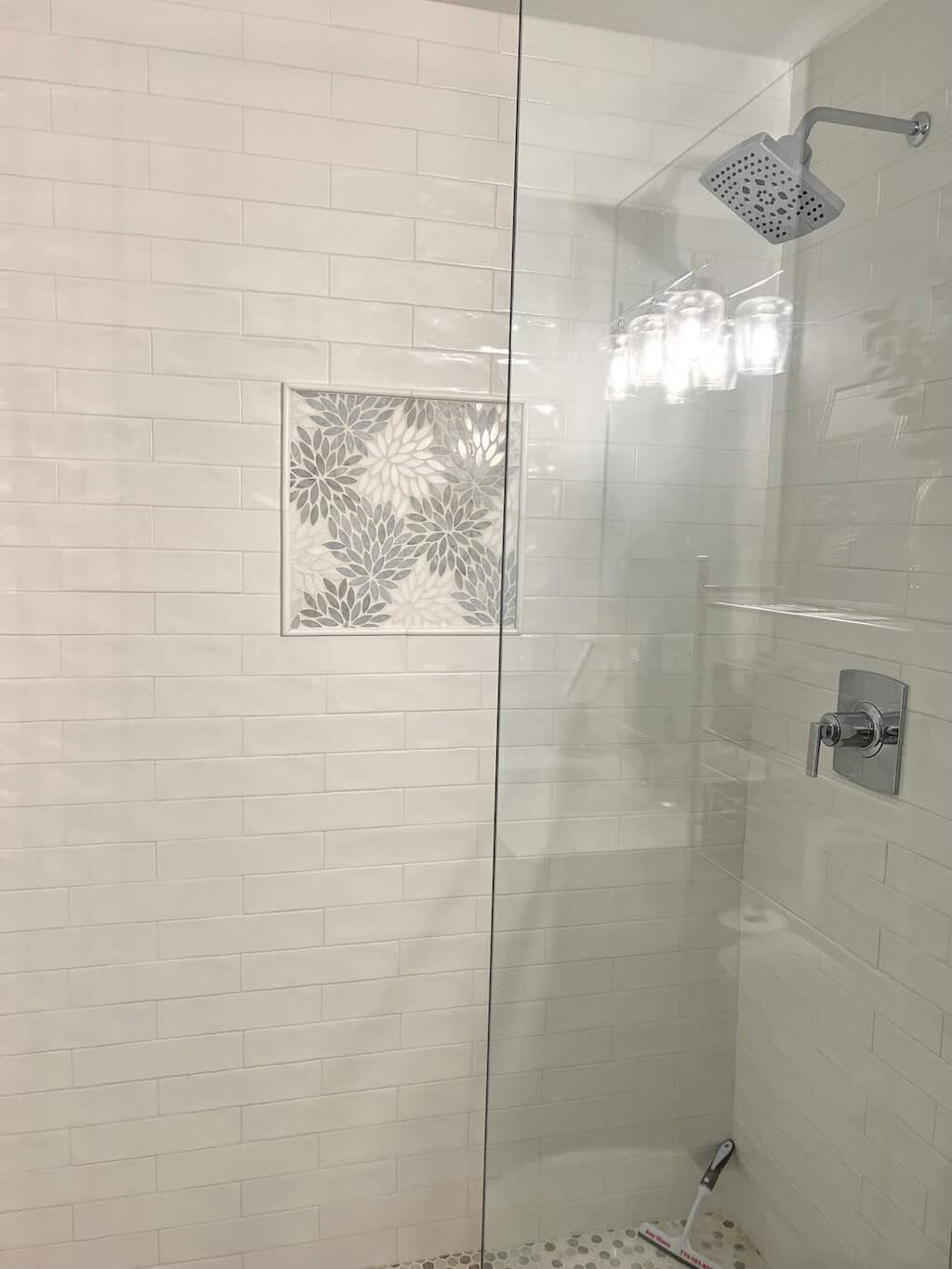 Girls Bathroom Shower with Accent Window