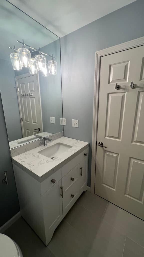 Guest & Secondary Bath Remodeled with Mirrors to Ceiling