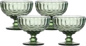 Vintage Green Glass Dessert Bowls