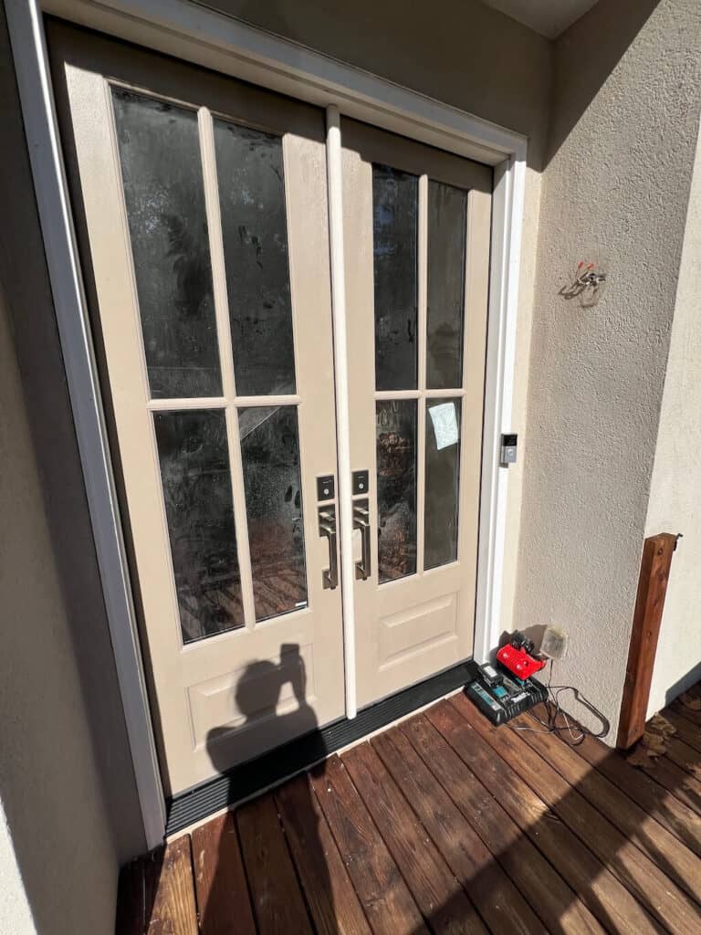 New Double Front Doors from the outside