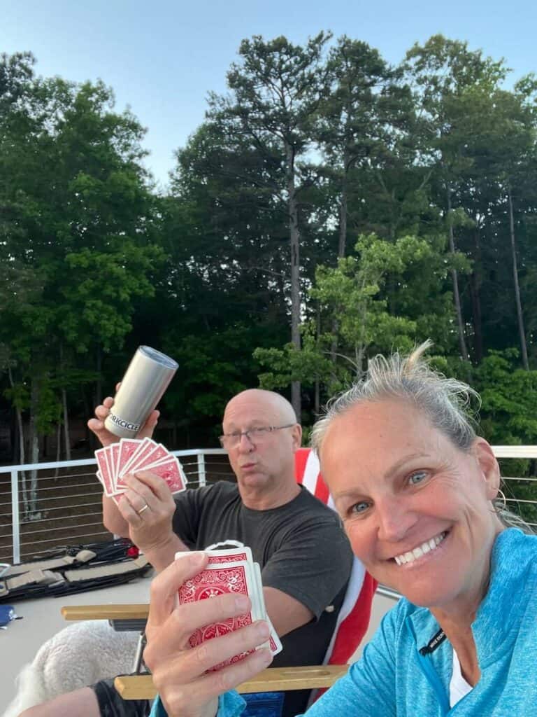 cards on the dock