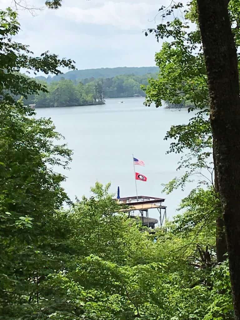 View of our parent's dock from their home