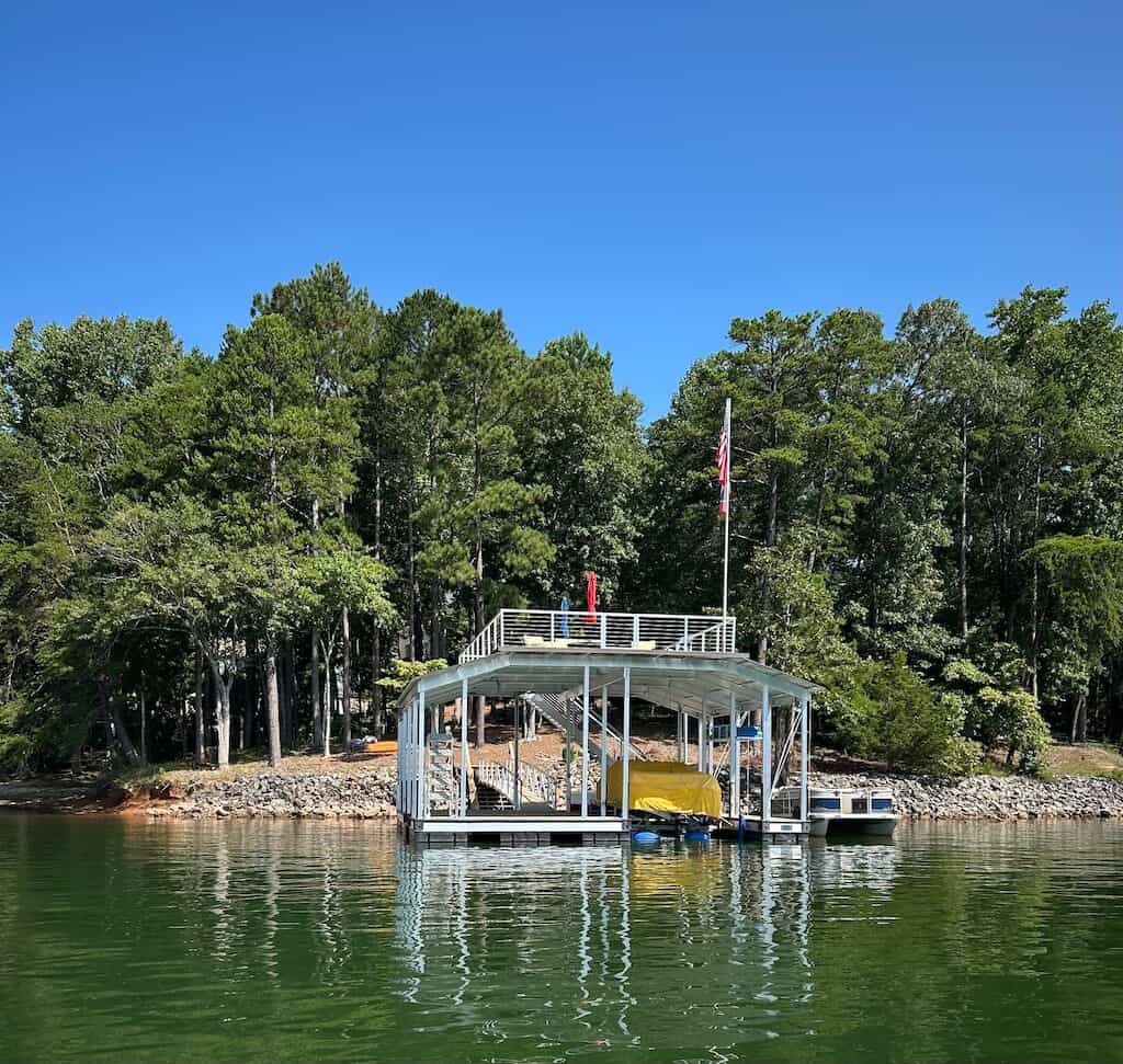 The dock from the water