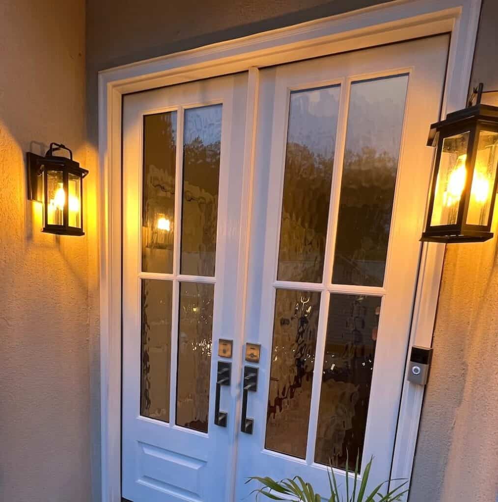 Front Doors with New Lights