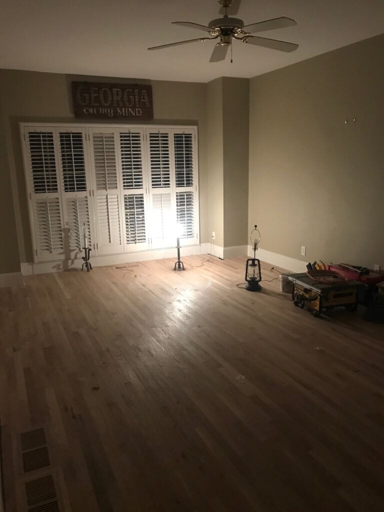 Hardwoods sanded and waiting for stain color