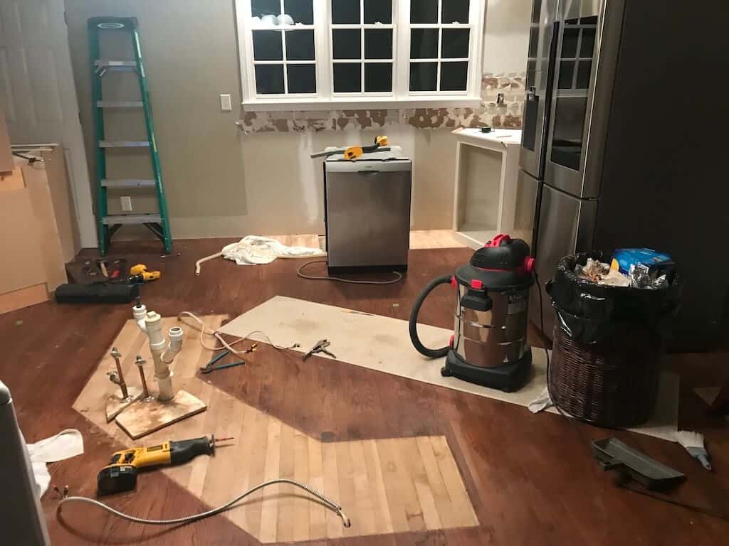 Revealing challenge 1, are hardwood floors extended under the cabinetry?