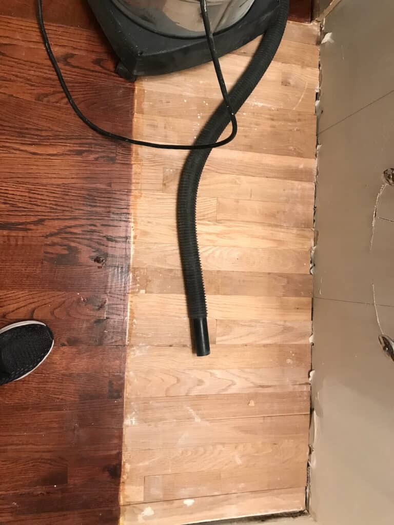 Revealing challenge 1, are hardwood floors extended under the cabinetry?