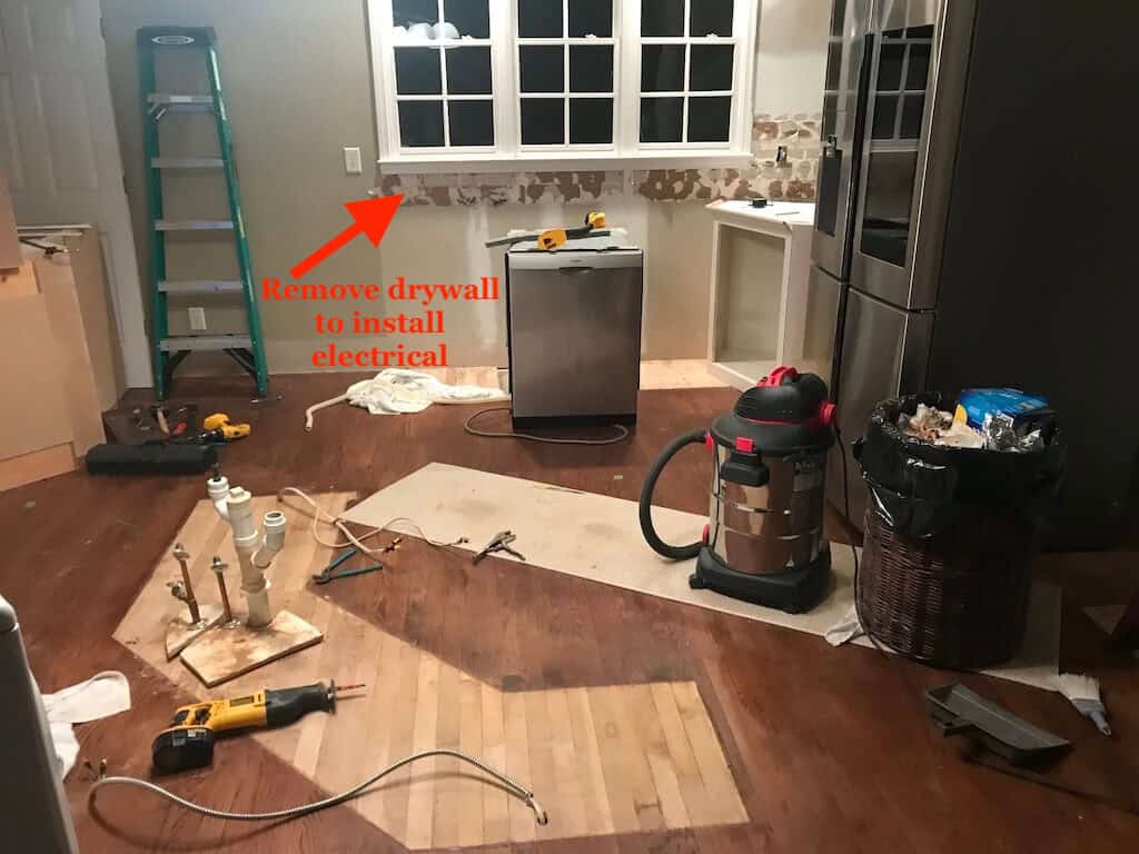 Electrical Wiring Mishap which required removing newly installed drywall