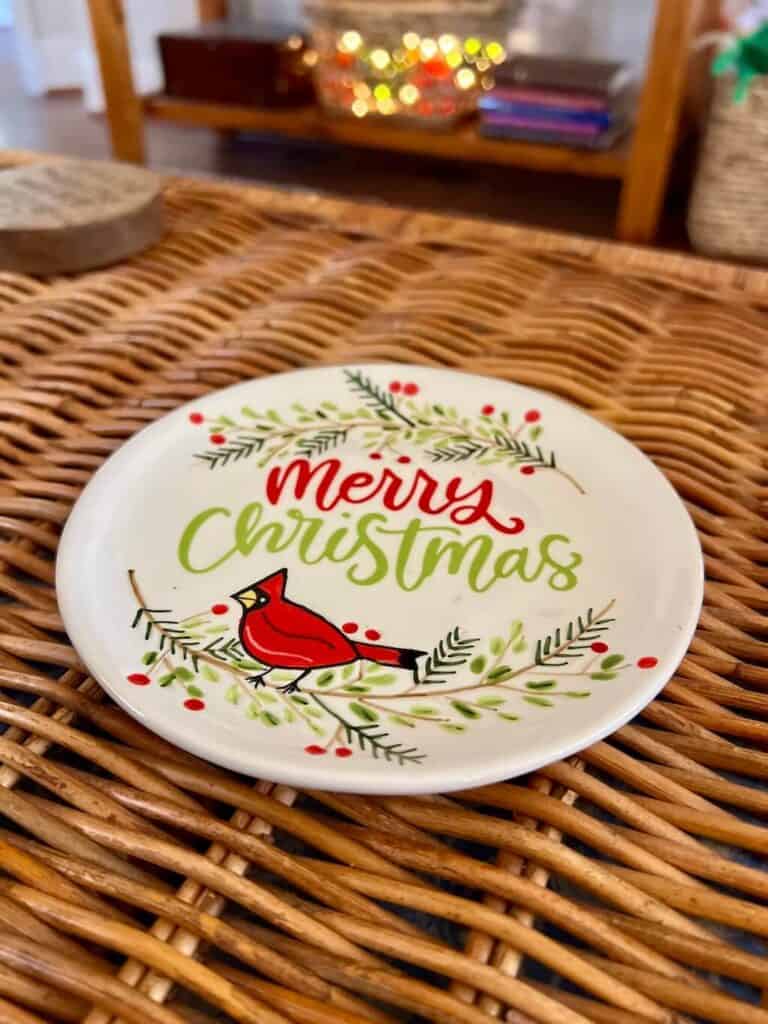 Merry Christmas Cardinal Plate

