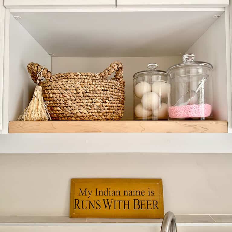 Laundry Room with Butcher Block Shelf