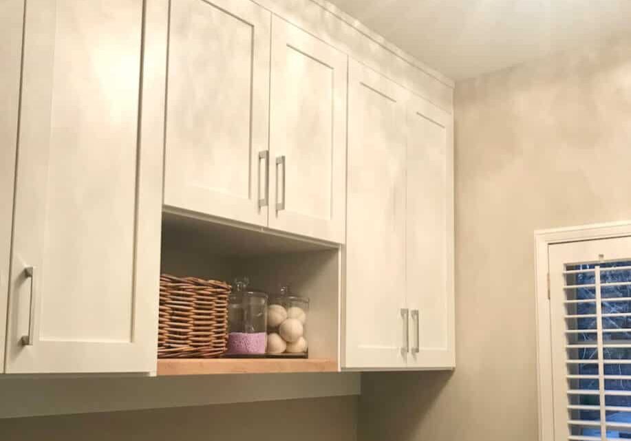 Laundry Room with Butcher Block Shelf